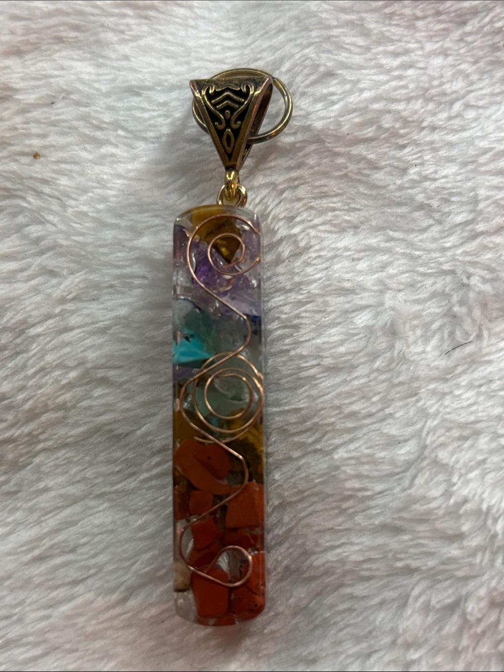 Handmade Multicolor Chakra Crystal Pendant Necklace